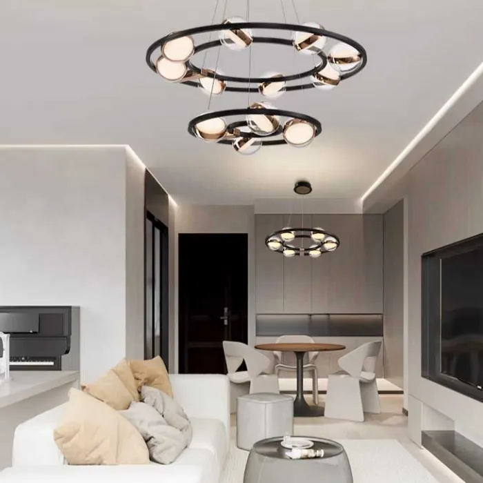 Кольцевые люстры и светильники SATURNA CH D80+48 от ImperiumLoft