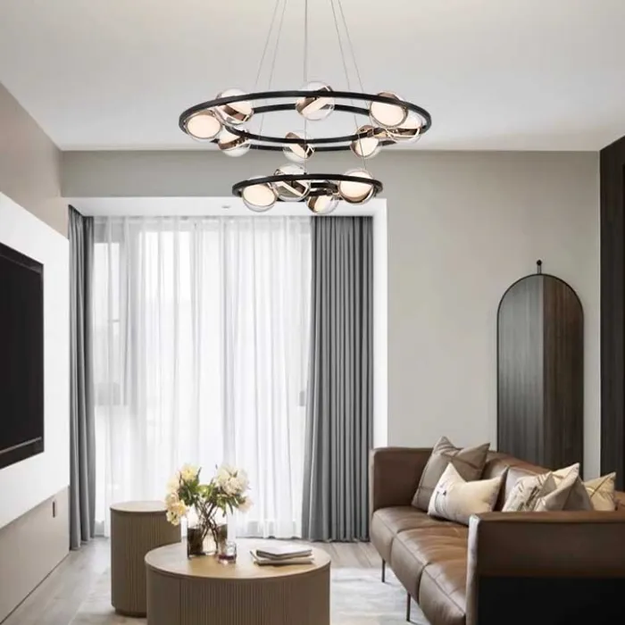 Кольцевые люстры и светильники SATURNA CH D80+48 от ImperiumLoft