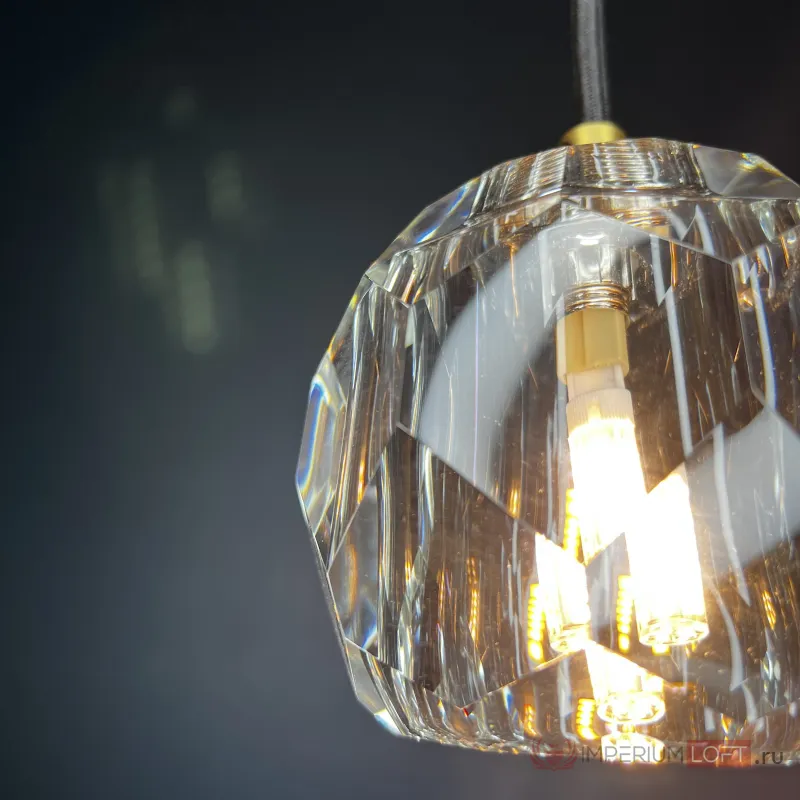 Подвесной светильник Boule De Cristal Single Rod Pendant Brass от ImperiumLoft