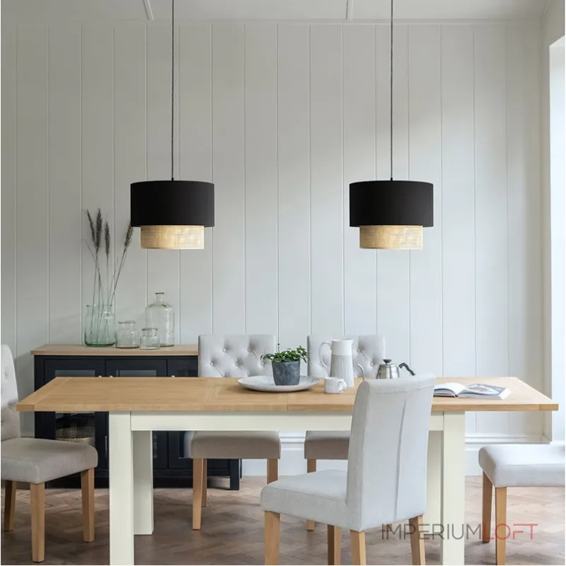 Подвесной светильник Ottar Wicker Black lampshade