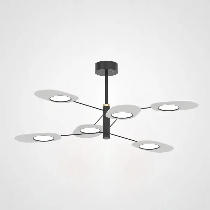 Люстра на штанге INGEL D90 6 lamps Black/White от ImperiumLoft