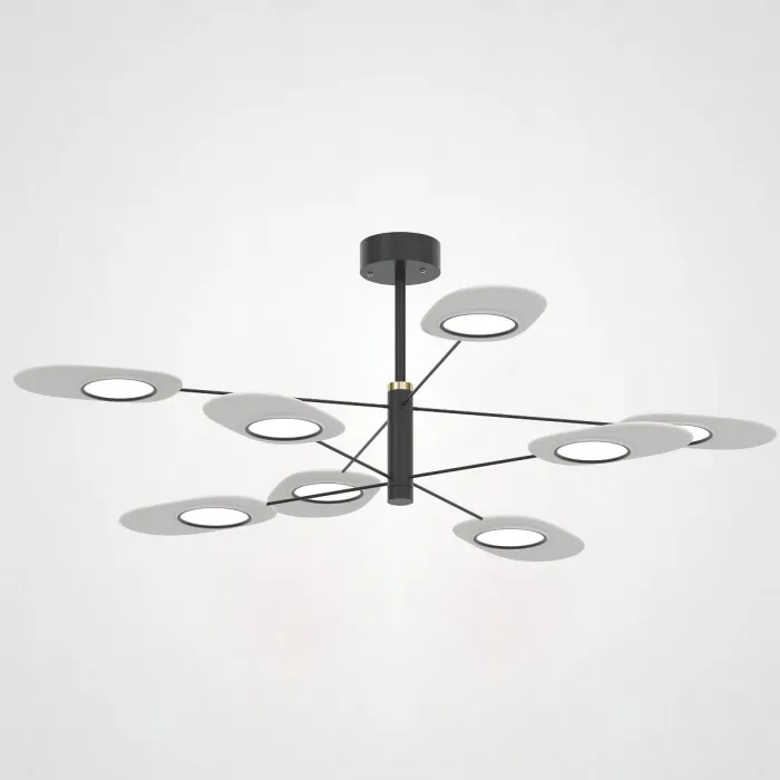Люстра на штанге INGEL D110 8 lamps Black/White от ImperiumLoft