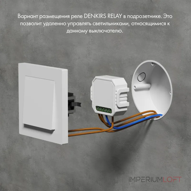 Контроллер-выключатель Wi-Fi для смартфонов и планшетов Denkirs Relay RL1001-SM/1