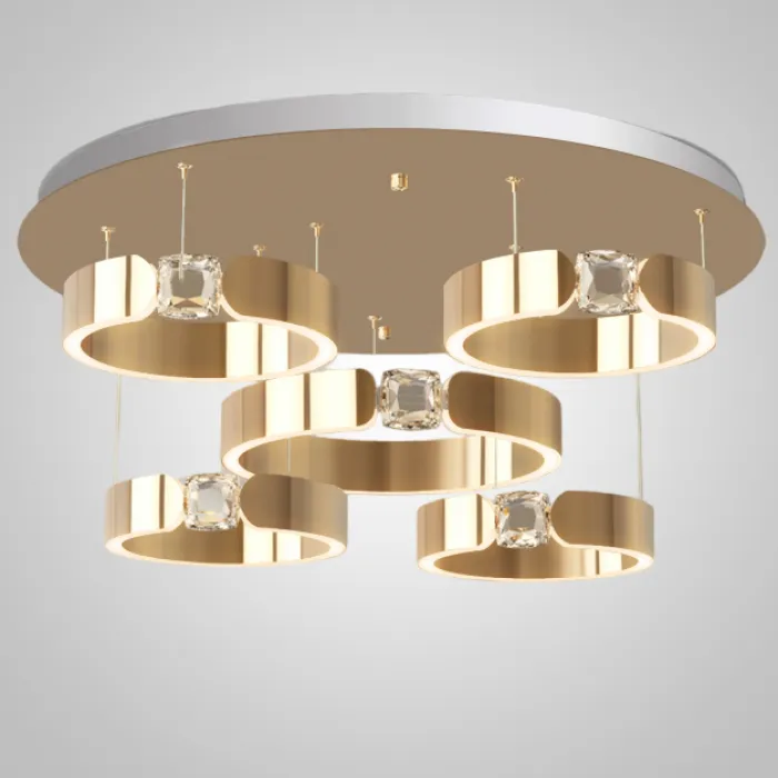 Потолочная люстра SELLIF CHROME L5 Brass от ImperiumLoft