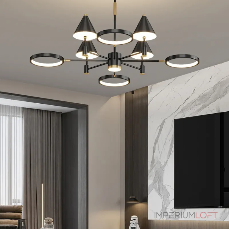 Люстра на штанге GISBERT D100 Black
