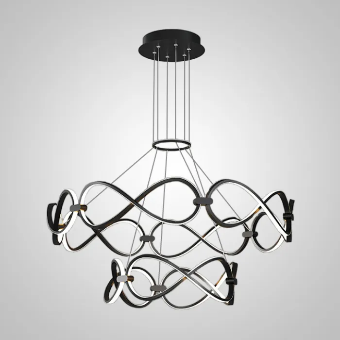 Подвесная люстра FORLI BW D60+80 Black от ImperiumLoft
