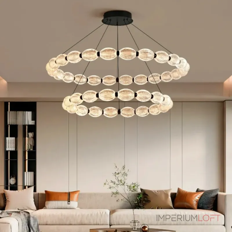 Кольцевые люстры и светильники CARA ELLIPSE RING P2 D68 D88 Black