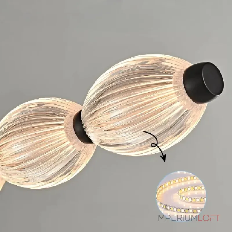 Серия реечных светильников с рельефными плафонами эллиптической формы CARA ELLIPSE LONG L105 Black