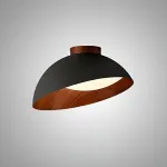 Потолочные светильники с асимметричными купольными плафонами с внутренней отделкой под дерево EDVIN Black