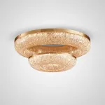 Серия кольцевых светодиодных люстр с обтекаемым рассеивателем с текстурой тающего льда NELIUS WIDE CH A P2 D50 D80