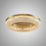 Серия кольцевых светодиодных люстр с обтекаемым рассеивателем с текстурой тающего льда NELIUS WIDE CH A P1 D80