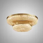 Серия кольцевых светодиодных люстр с обтекаемым рассеивателем с текстурой тающего льда NELIUS WIDE CH A P2 D50 D80