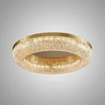 Серия кольцевых светодиодных люстр с обтекаемым рассеивателем с текстурой тающего льда NELIUS WIDE CH B P1 D80