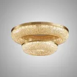 Серия кольцевых светодиодных люстр с обтекаемым рассеивателем с текстурой тающего льда NELIUS WIDE CH B P2 D50 D80