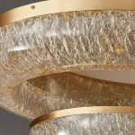 Серия кольцевых светодиодных люстр с обтекаемым рассеивателем с текстурой тающего льда NELIUS WIDE CH A P1 D50