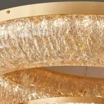 Серия кольцевых светодиодных люстр с обтекаемым рассеивателем с текстурой тающего льда NELIUS WIDE CH A P1 D50