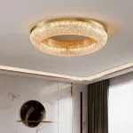 Серия кольцевых светодиодных люстр с обтекаемым рассеивателем с текстурой тающего льда NELIUS WIDE CH A P1 D50