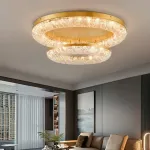 Серия кольцевых светодиодных люстр с обтекаемым рассеивателем с текстурой тающего льда NELIUS THIN CH D60