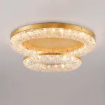 Серия кольцевых светодиодных люстр с обтекаемым рассеивателем с текстурой тающего льда NELIUS THIN CH D60