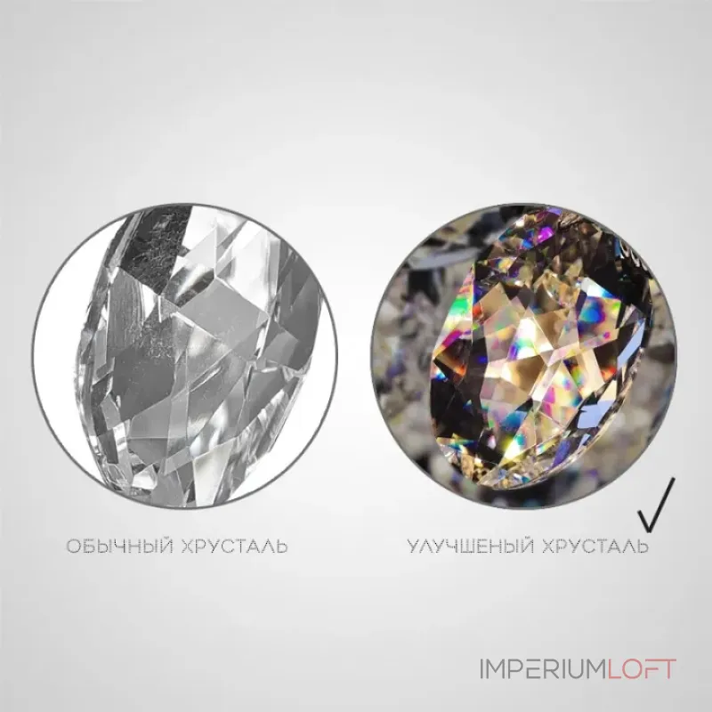 Серия настенных светильников в виде цветов из ограненного хрусталя с каркасом из металла EGEL WALL P3 ImperiumLoft