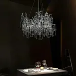 Серия люстр с подвесным декором из стеклянных капель на ветвистом каркасе люстра WATERDROPS L14 Chrome
