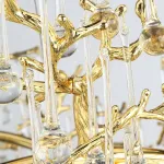 Серия люстр с подвесным декором из стеклянных капель на ветвистом каркасе люстра WATERDROPS L16 Gold