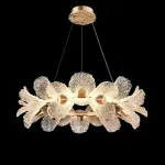 Кольцевая светодиодная люстра c рассеивателями в виде цветов из фактурного акрила PAULIN D120 от ImperiumLoft