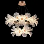 Кольцевая светодиодная люстра c рассеивателями в виде цветов из фактурного акрила PAULIN D50 D80 от ImperiumLoft