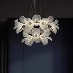 Кольцевая светодиодная люстра c рассеивателями в виде цветов из фактурного акрила PAULIN D60 D100 от ImperiumLoft