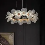 Кольцевая светодиодная люстра c рассеивателями в виде цветов из фактурного акрила PAULIN D120 от ImperiumLoft