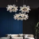 Кольцевая светодиодная люстра c рассеивателями в виде цветов из фактурного акрила PAULIN D60 D80 D100 от ImperiumLoft