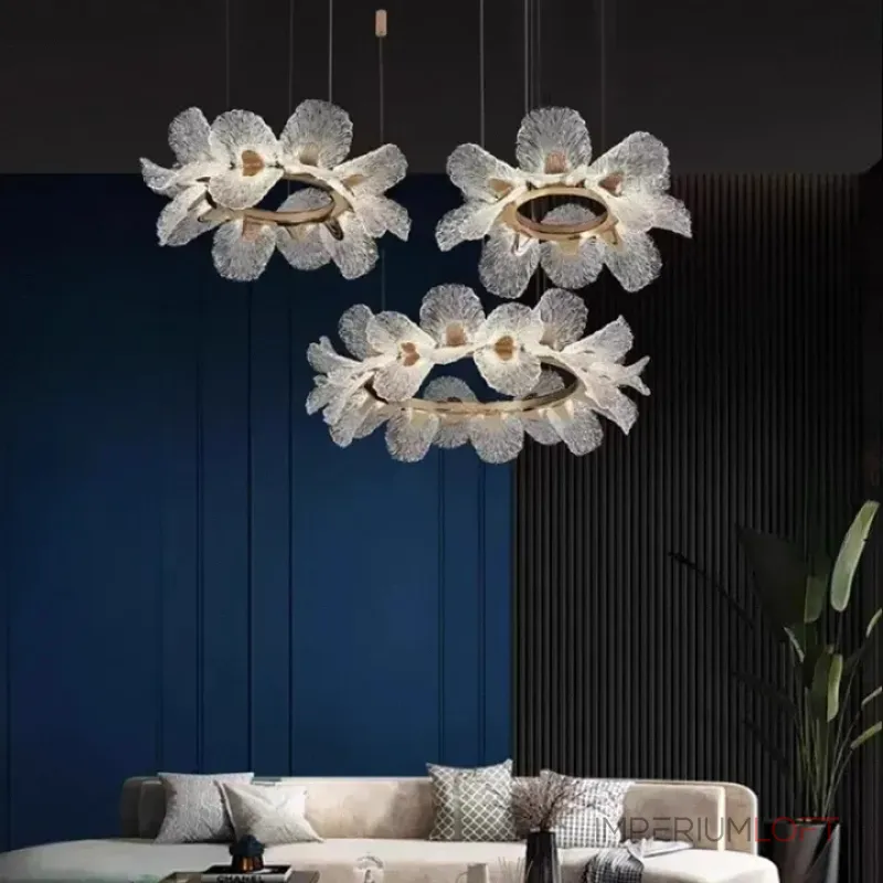Кольцевая светодиодная люстра c рассеивателями в виде цветов из фактурного акрила PAULIN D50 D60 D80 от ImperiumLoft Кольцевая светодиодная люстра c рассеивателями в виде цветов из фактурного акрила PAULIN D50 D60 D80 от ImperiumLoft