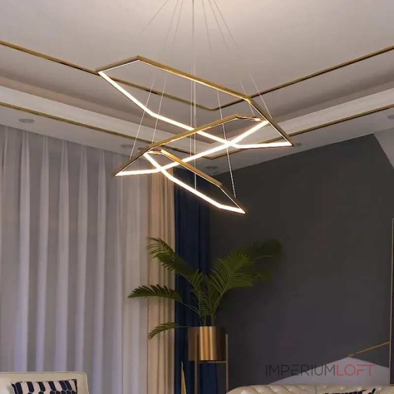 Серия светодиодных люстр в виде комбинации трех гексагональных колец IMPRESS LUX D60 D80 D100