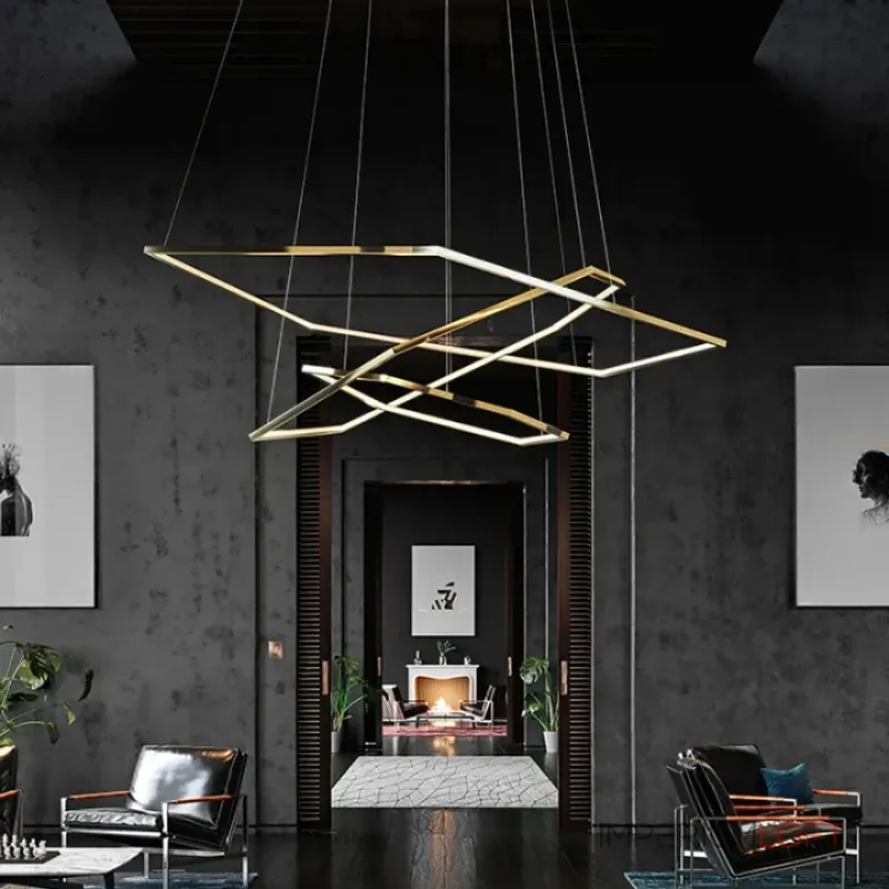 Серия светодиодных люстр в виде комбинации трех гексагональных колец IMPRESS LUX D60 D80 D100