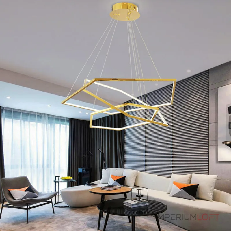 Серия светодиодных люстр в виде комбинации трех гексагональных колец IMPRESS LUX D60 D80 D100