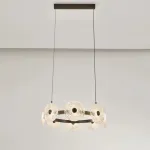 Серия кольцевых светодиодных люстр с дисковидными рассеивателями из рельефного стекла ручной работы Sun Round D65