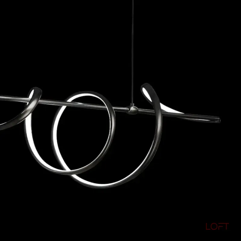 Реечный светодиодный светильник со спиралевидным корпусом из чернёной латуни ADONIS B L150