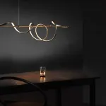 Реечный светодиодный светильник со спиралевидным корпусом из чернёной латуни ADONIS B L150