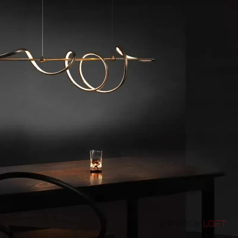 Реечный светодиодный светильник со спиралевидным корпусом из чернёной латуни ADONIS B L150