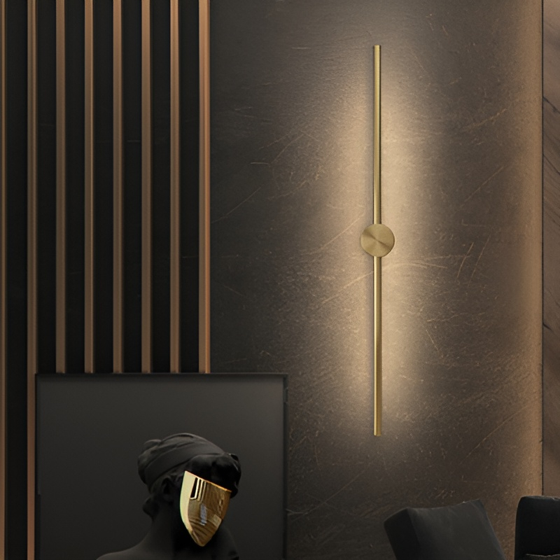Серия настенных стержневых светильников на цилиндрическом креплении Opulent B Gold L100 ImperiumLoft