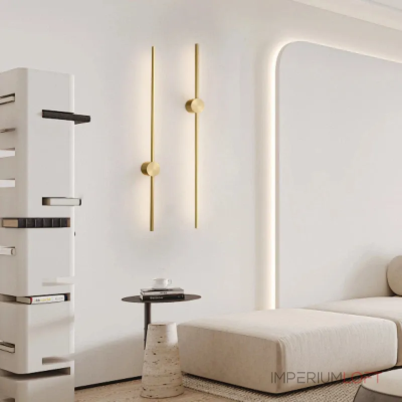 Серия настенных стержневых светильников на цилиндрическом креплении Opulent A Gold L100 ImperiumLoft