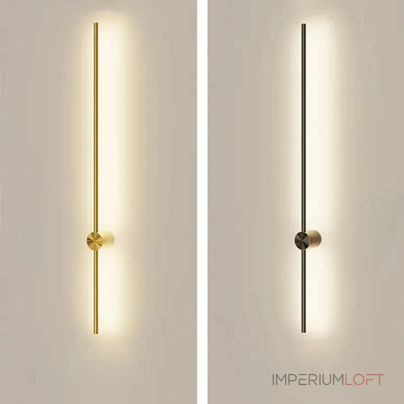 Серия настенных стержневых светильников на цилиндрическом креплении Opulent A Gold L100 ImperiumLoft