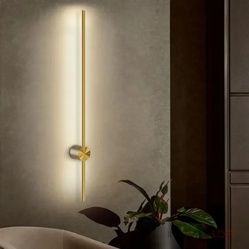 Серия настенных стержневых светильников на цилиндрическом креплении Opulent A Gold L100 ImperiumLoft