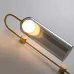 Настенный светильник с цилиндрическим плафоном из тонированного стекла Lux Arc