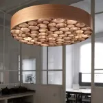 Подвесная люстра из шпона LOVOND ROUNDS D60