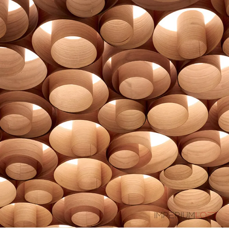 Подвесная люстра из шпона LOVOND ROUNDS D60