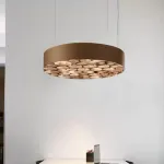 Подвесная люстра из шпона LOVOND ROUNDS D60