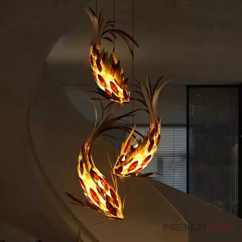 Люстра LOVOND FISH B L150  с плафоном в форме рыбы