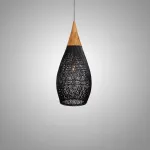 Люстра LOVOND HARMONY BLACK A D25 с плафоном из ротанга