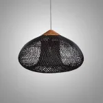 Люстра LOVOND HARMONY BLACK C D80 с плафоном из ротанга